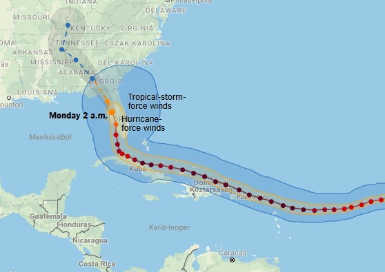 Tovább pusztít Floridában a hurrikán
