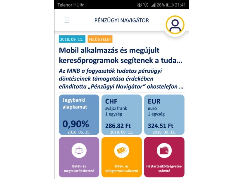 Okostelefon-alkalmazást indított az MNB