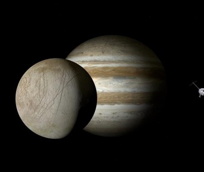 NASA's Europa Clipper spacecraft was launched to search for Jupiter's moon Europa.