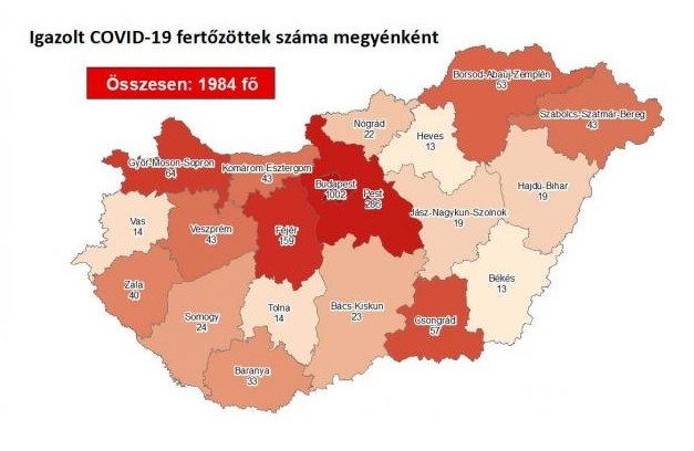 Itt vannak a hétfő reggeli koronavírus-adatok