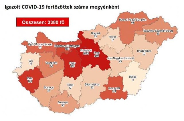 Továbbra is csökken az aktív fertőzöttek száma Magyarországon