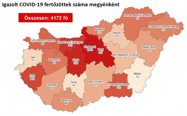 Hat fővel emelkedett a beazonosított fertőzöttek száma Magyarországon