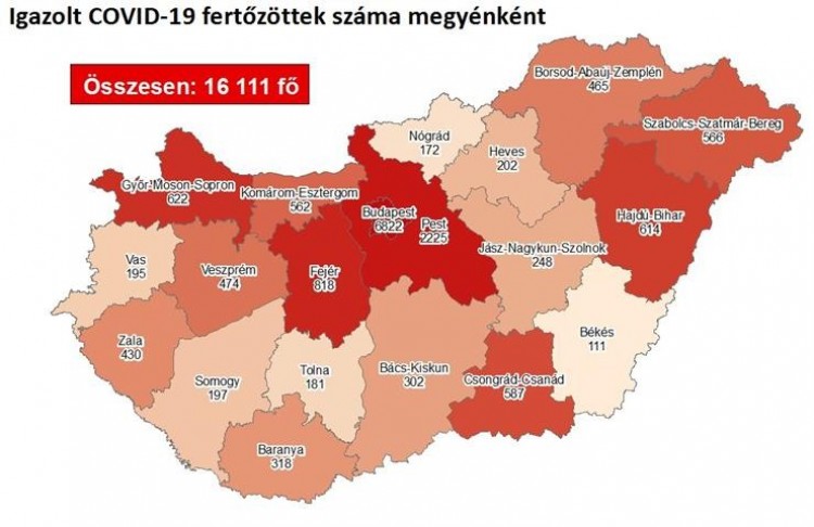 Koronavírus-fertőzöttek Magyarországon - 2020. szeptember 18.