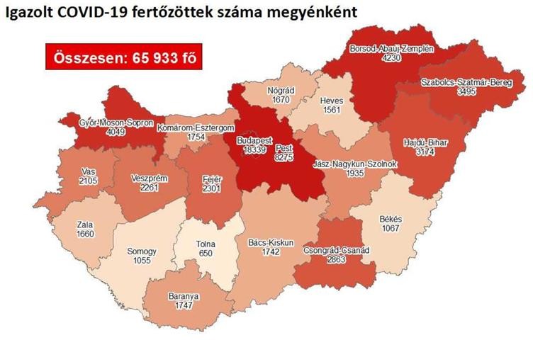 Koronavírus: 2291 embernél mutatták ki az új koronavírus-fertőzést - A szerdai megyei adatok