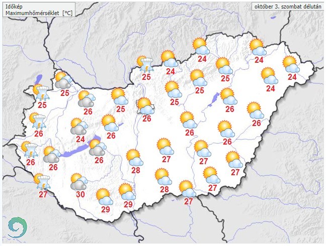 Weather forecast for Saturday afternoon