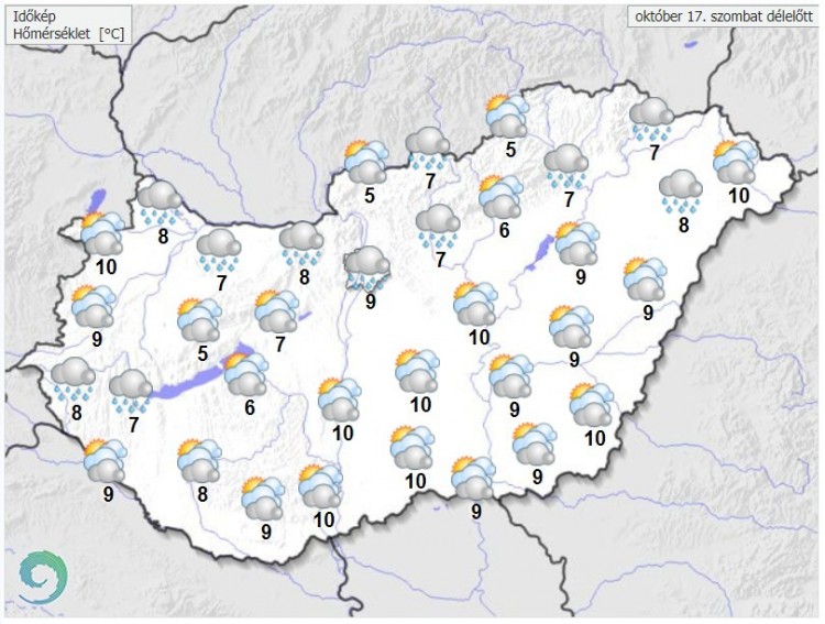 Időjárás-előrejelzés szombat délelőttre