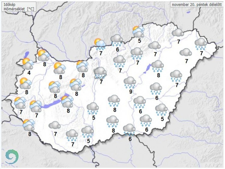 Weather forecast for Friday morning