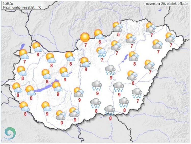 Weather forecast for Friday afternoon