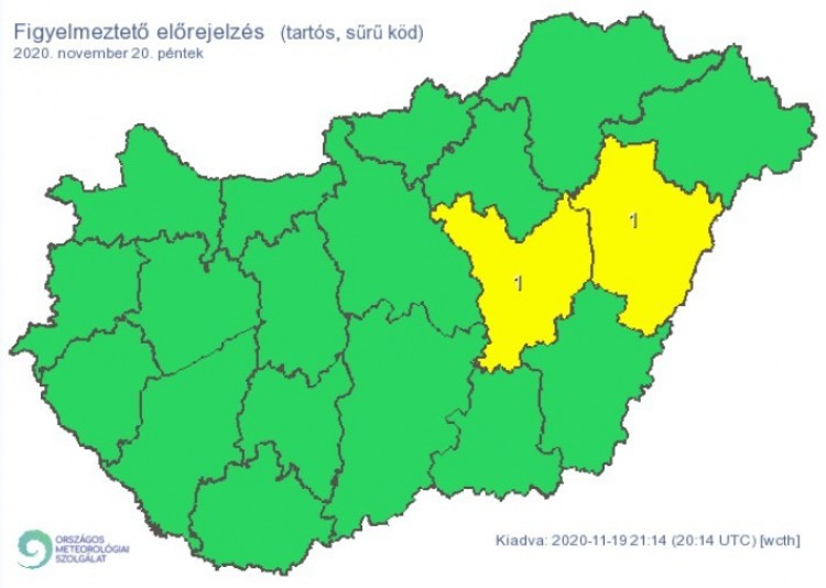 Figyelmeztető időjárás-előrejelzés péntekre