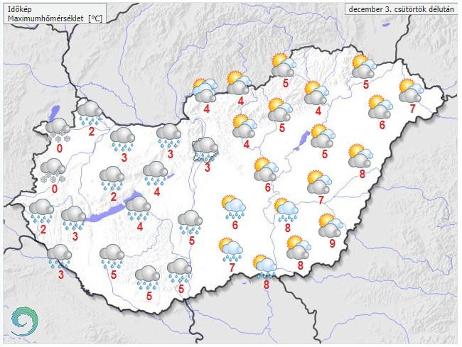 Weather forecast for Thursday afternoon