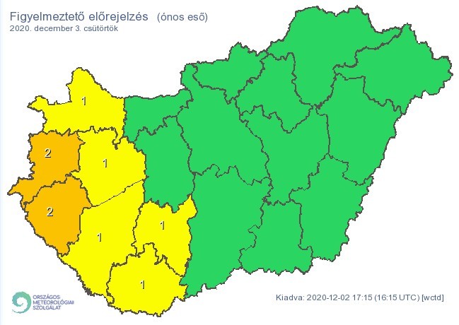 Figyelmeztető időjárás-előrejelzés csütörtökre - Ónos eső