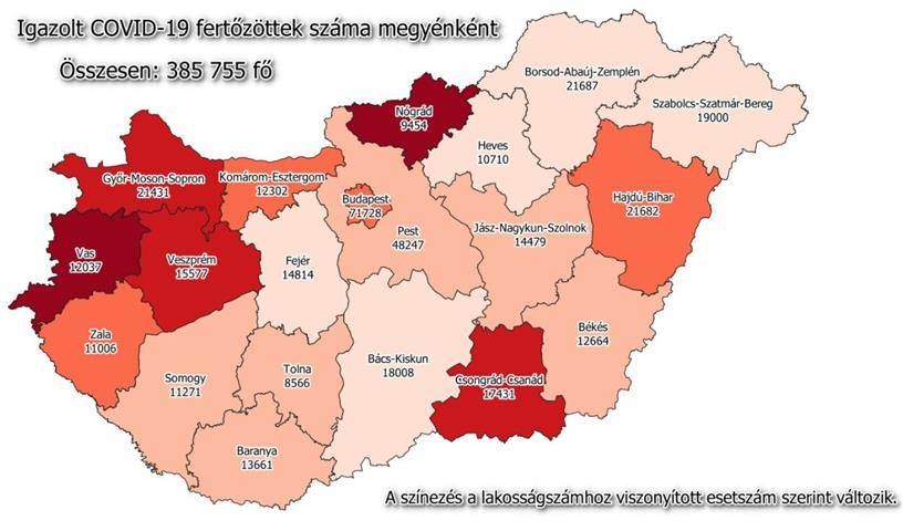 Emelkedik a fertőzöttek száma Magyarországon - Megyei adatok, szombat