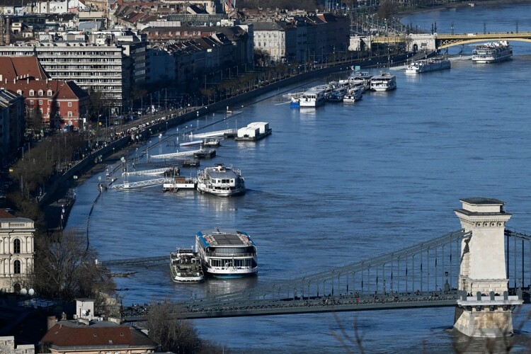 A kiáradt Duna Budapesten 2023. december 27