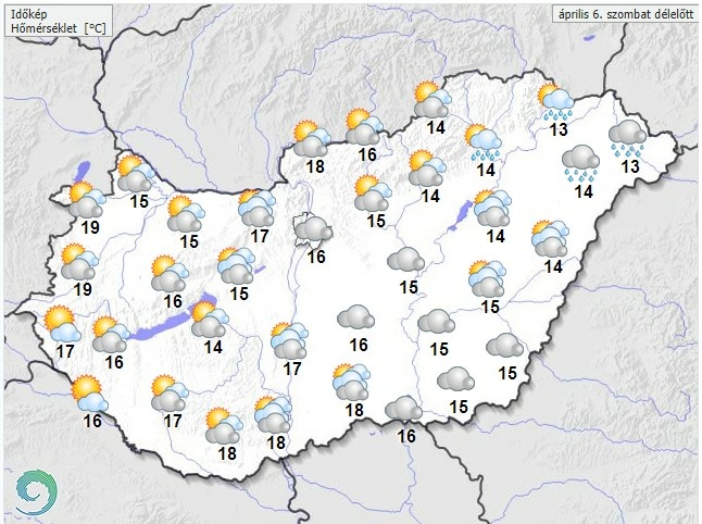 Időjárás-előrejelzés szombat délelőttre