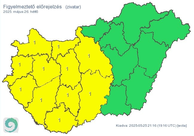 Időjárás-előrejelzés hétfő