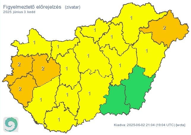 Figyelmeztetés keddre - Magas középhőmérséklet