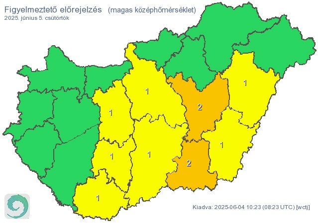 Időjárás-előrejelzés csütörtök
