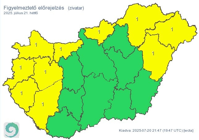 Időjárás-előrejelzés hétfő