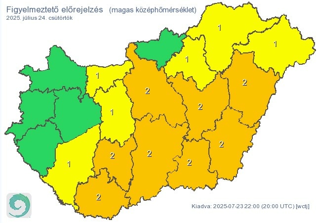 Időjárás-előrejelzés csütörtök
