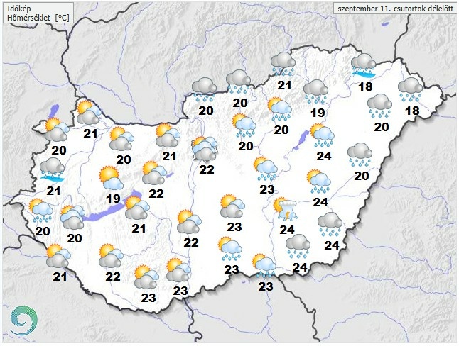 Időjárás-előrejelzés csütörtök délelőttre