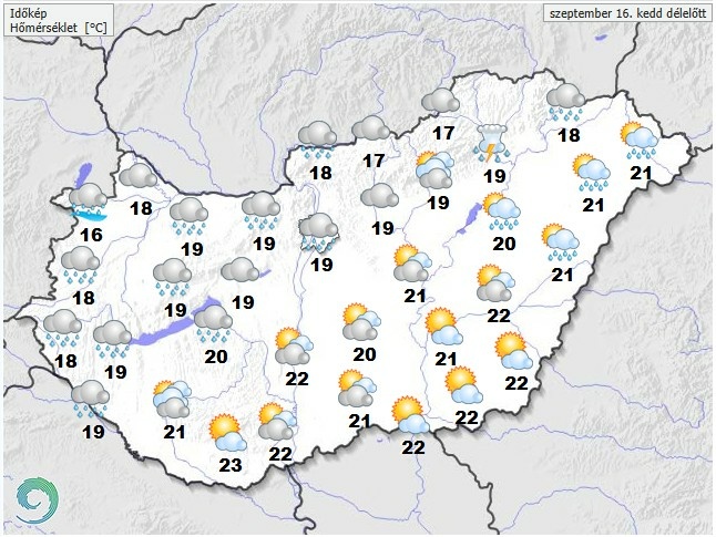 Időjárás-előrejelzés kedd délelőttre