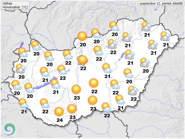 Időjárás-előrejelzés péntekre