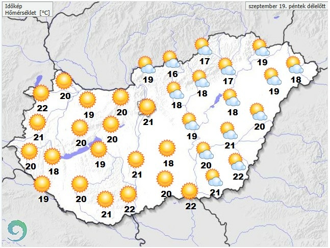 Időjárás-előrejelzés péntekre
