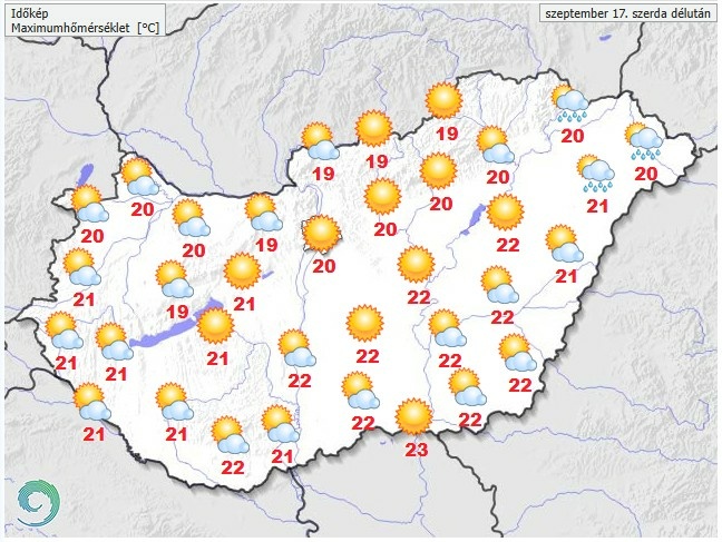 Időjárás-előrejelzés szerda délutánra