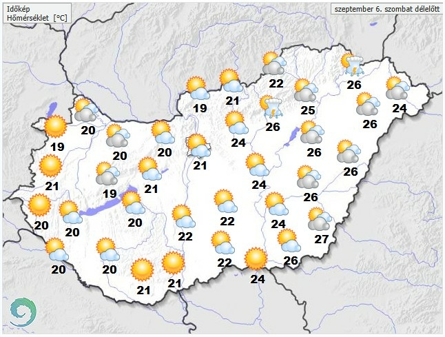 Időjárás-előrejelzés szombat délelőttre