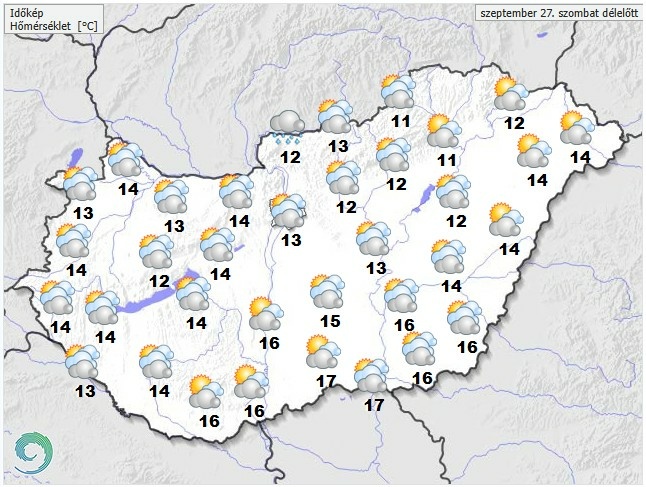 Időjárás-előrejelzés szombat délelőttre