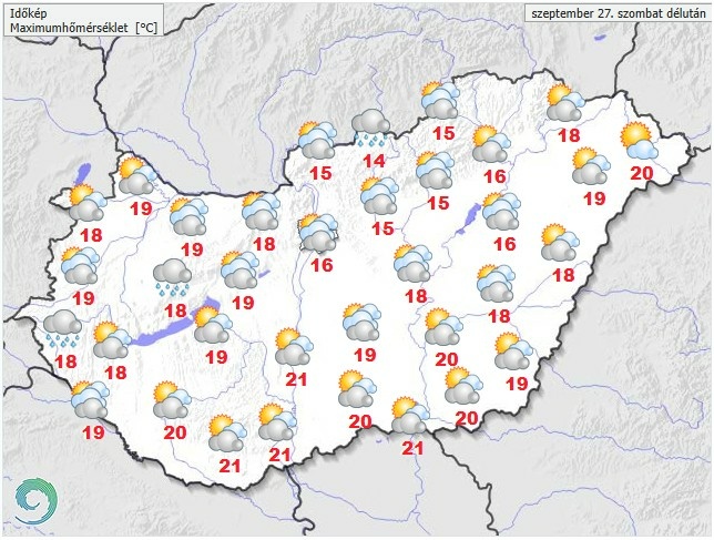 Időjárás-előrejelzés szombat délutánra