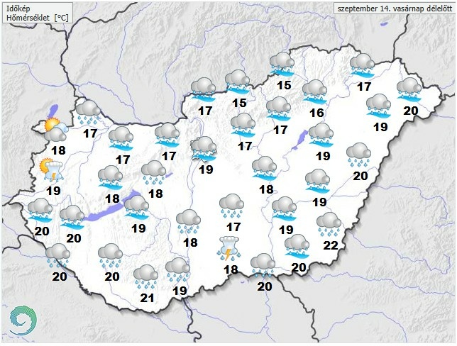 Időjárás-előrejelzés vasárnap délelőttre