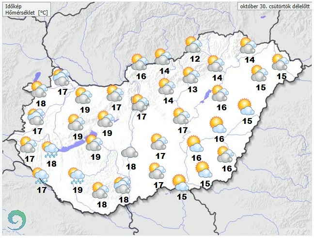 Időjárás-előrejelzés csütörtök délelőttre