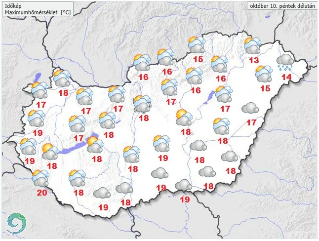 Időjárás-előrejelzés péntekre