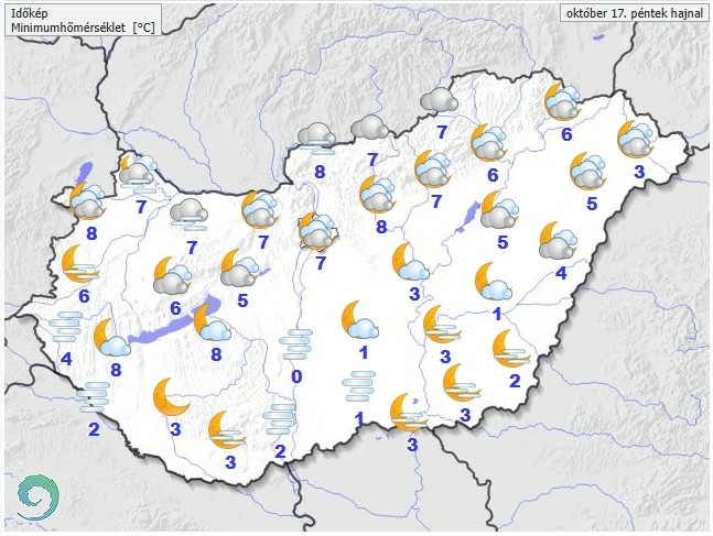 Időjárás-előrejelzés péntekre