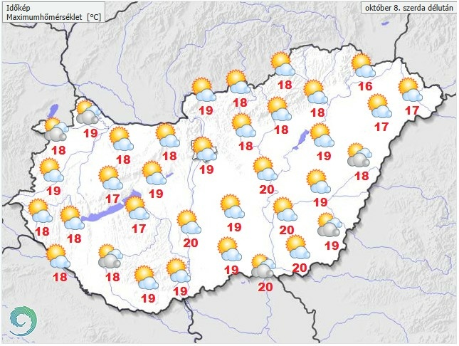 Időjárás-előrejelzés szerda délutánra