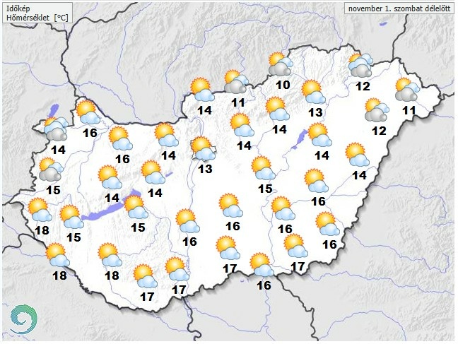 Időjárás-előrejelzés szombat délelőttre