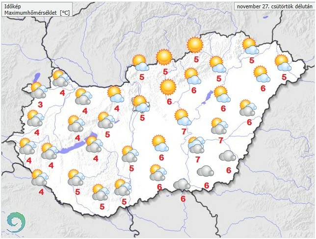 Időjárás-előrejelzés csütörtök délutánra