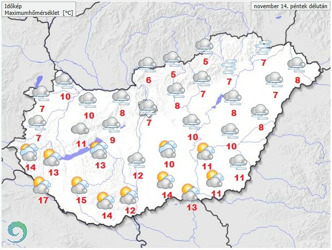 Időjárás-előrejelzés péntekre