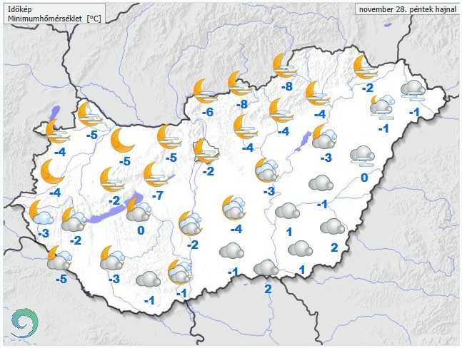 Időjárás-előrejelzés péntekre
