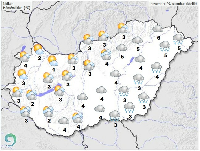 Időjárás-előrejelzés szombat délelőttre