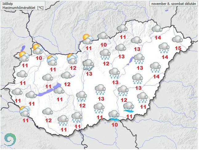 Időjárás-előrejelzés szombat délutánra