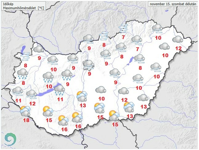 Időjárás-előrejelzés szombat délutánra