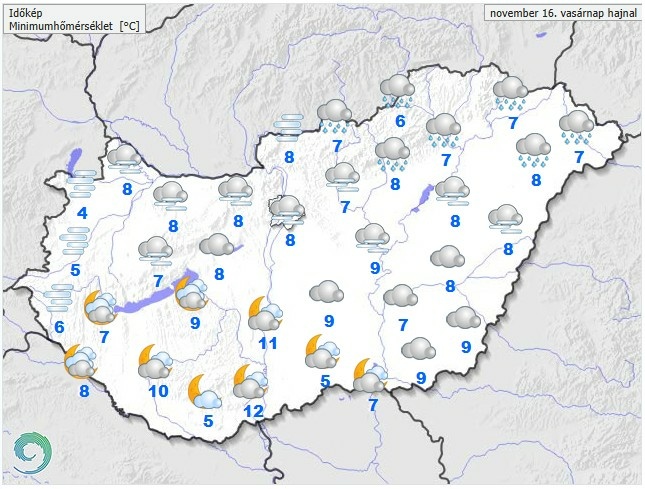 Időjárás-előrejelzés vasárnap délelőttre