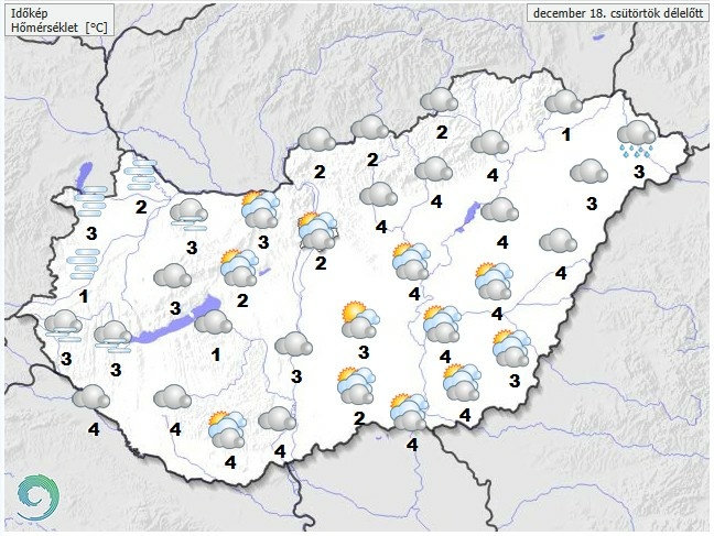Időjárás-előrejelzés csütörtök délelőttre