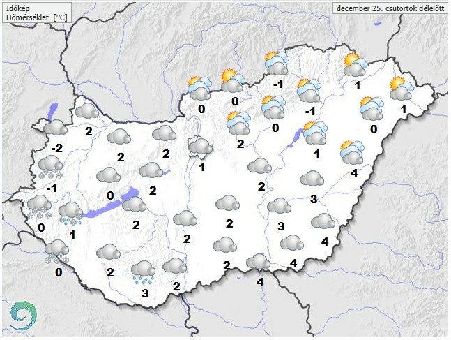 Időjárás-előrejelzés csütörtök délelőttre
