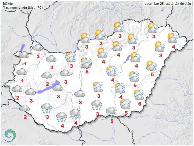 Időjárás-előrejelzés csütörtök délutánra