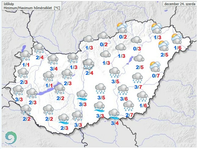 időjárás szerdán