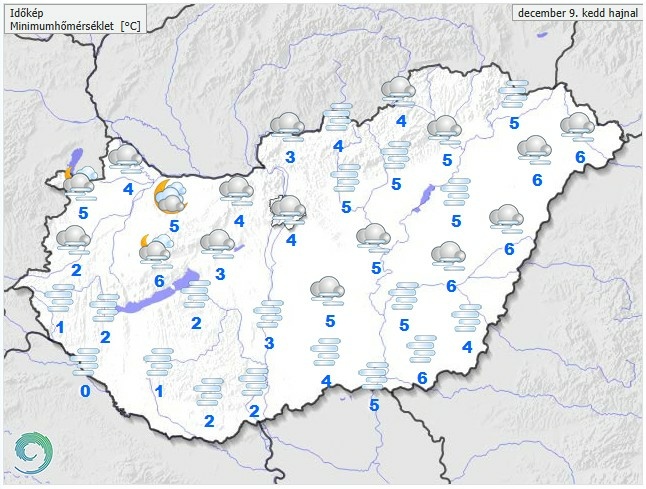 Időjárás-előrejelzés kedd délelőttre