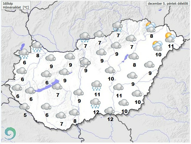 Időjárás-előrejelzés péntekre